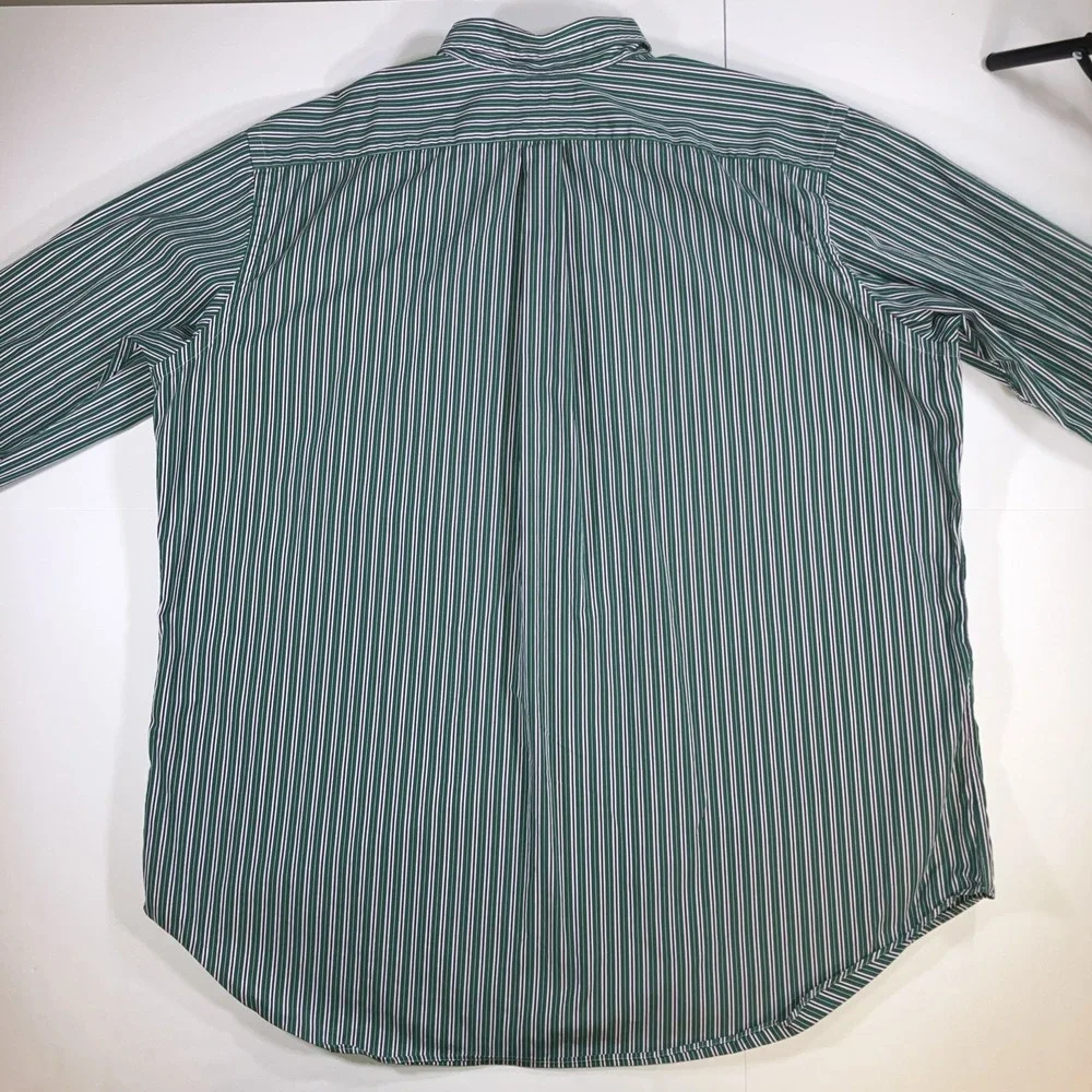 Polo Ralph Lauren Shirt Mens 2XLT Green Purple Striped Button Down Classic‎ Fit
